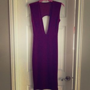 Wine colored midi dress
